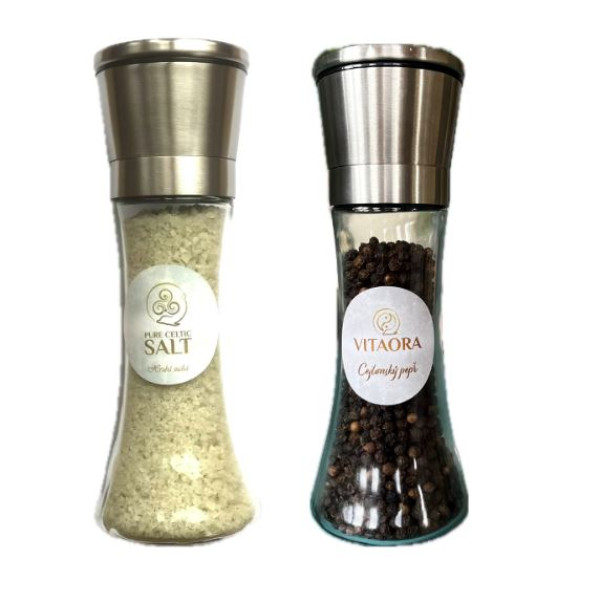 Sada sklenených mlynčekov - KELTSKÁ SOL & KORENIE